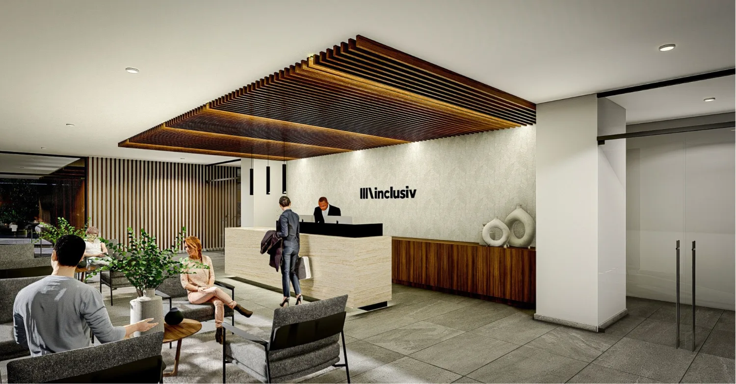 Lobby de las torres ya entregadas de Inclusiv